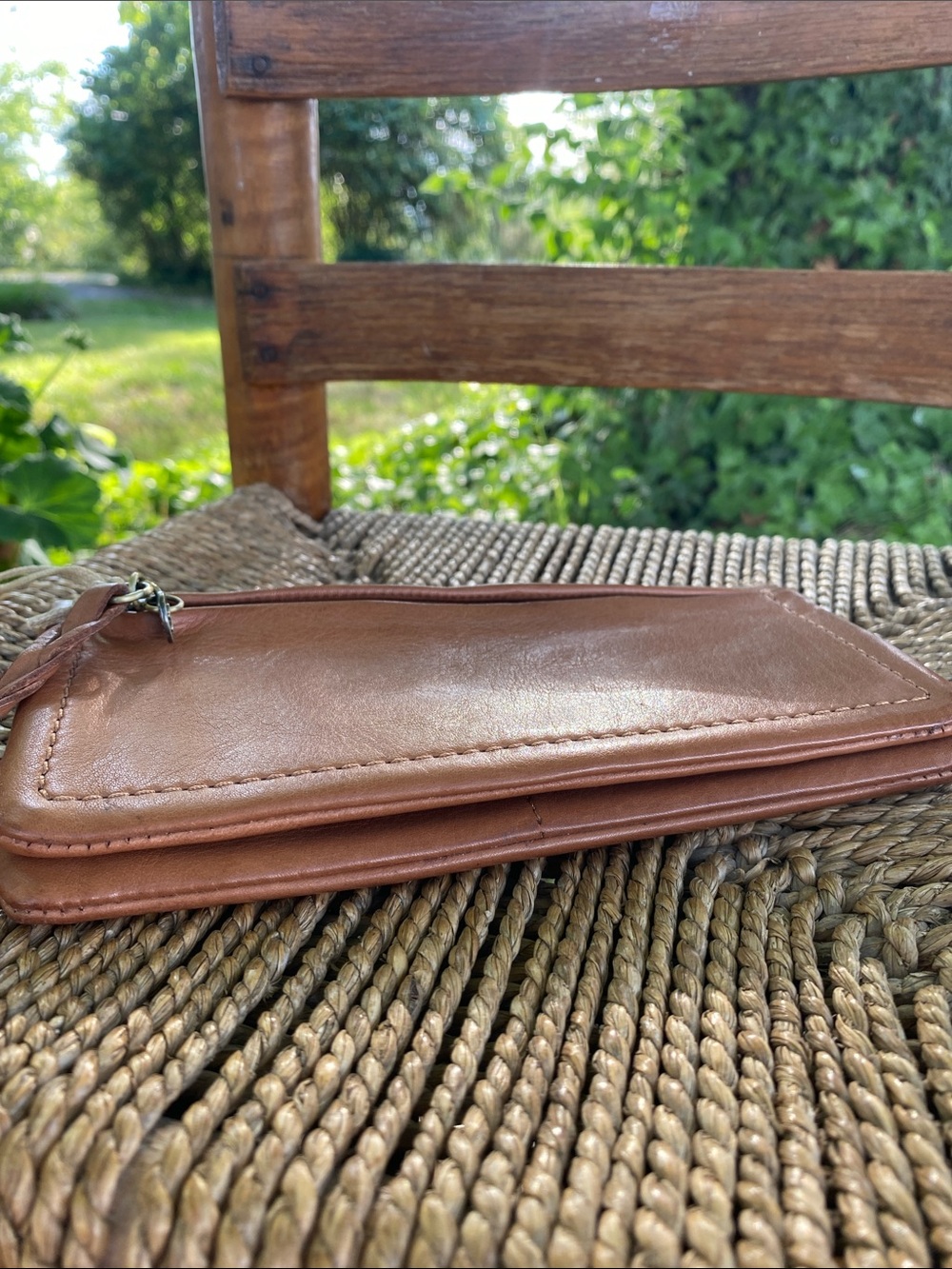 HOBO Leather Wristlet Wallet in Saddle/Tan - Picture 3 of 10